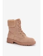 Dámské zateplené boty na zip Beige model 21667404 - Boto Dámské zateplené boty na zip Beige model 21667404 - Boto