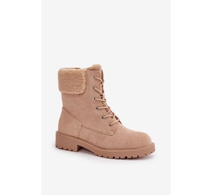 Dámské zateplené boty na zip Beige model 21667404 - Boto Dámské zateplené boty na zip Beige model 21667404 - Boto