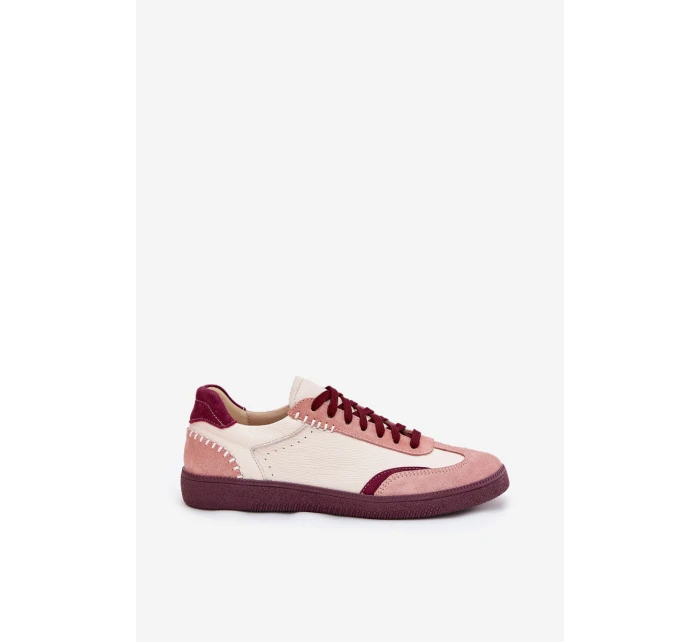 Dámské Kožené Tenisky model 21703133 Béžové - Zazoo