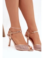 Dámské sandály na podpatku se zdobením model 21821807 - Boto