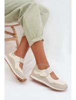 Sportovní dámské polobotky na suchý zip Béžové model 22026561 - EVENTO