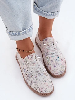 Okenní vzorové polobotky z přírodního semiše Multicolor Flaria