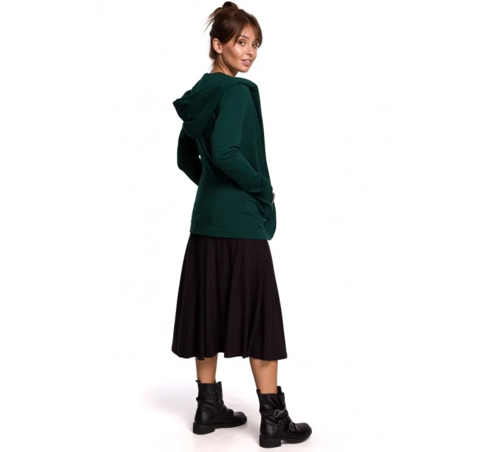 Blejzr s kapucí z úpletu tmavě zelený model 18002798 - BeWear