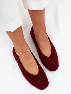 Dámské baleríny s kožíškem typu beránek Zimira – bordové