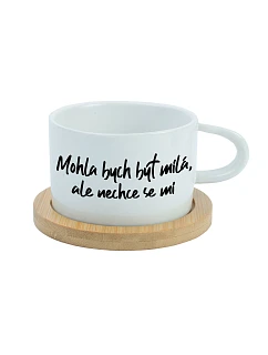 MOHLA BYCH BÝT MILÁ, ALE NECHCE SE MI - bílý hrníček makronka 200 ml