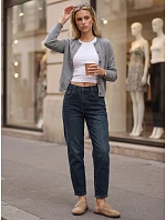 Dámské džíny Mom Fit s elastickým pasem, tmavě modré, UY3101 Dámské džíny Mom Fit s elastickým pasem, tmavě modré, UY3101