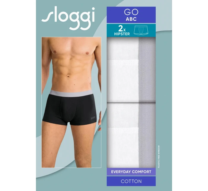 Pánské boxerky GO ABC 2.0 Hipster 2P - WHITE - bílé 0003  - SLOGGI