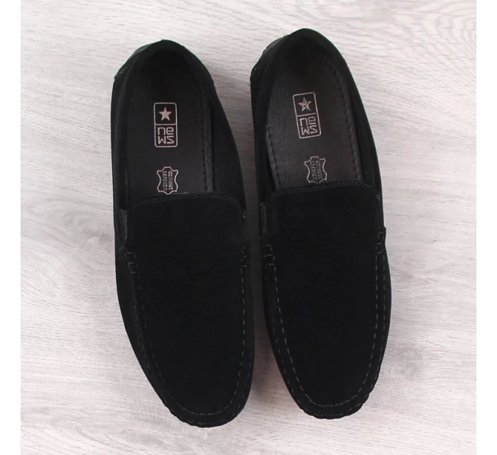 Pánské semišové prolamované mokasíny černé model 21904542 Pánské semišové prolamované mokasíny černé model 21904542