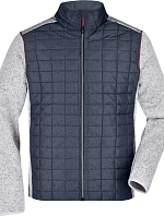 Daiber JN 742 Pánská pletená hybridní bunda 02.0742 light melange/anthracite melange