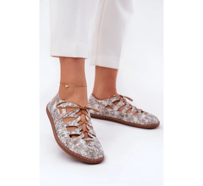 Kožené Baletky S Výřezy Maciejka 06835-25/00-1 Zlaté