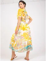 Šaty DHJ SK 15967 1.01P bílá a žlutá