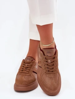 Dámské kožené sneakers na platformě Daniel Lopez Just Dare – hnědé