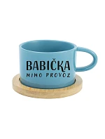 BABIČKA MIMO PROVOZ - modrý hrníček makronka 200 ml BABIČKA MIMO PROVOZ - modrý hrníček makronka 200 ml
