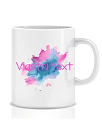 Personalizovaný klasický bílý keramický hrníček 300 ml s barevnou skvrnou Personalizovaný klasický bílý keramický hrníček 300 ml s barevnou skvrnou