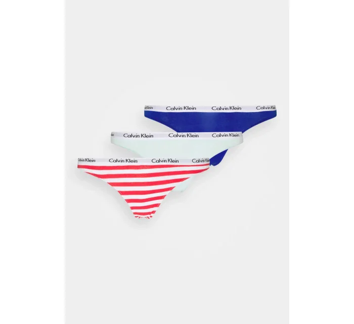 Tanga 3pcs QD3587E W5N mix barev - Calvin Klein