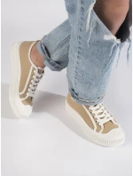 Originální dámské hnědé  tenisky bez podpatku