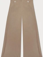 Elegantní široké kalhoty pro ženy karamelové (33575)