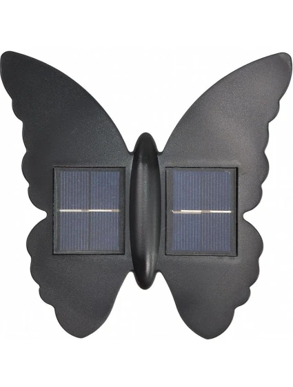 SOLÁRNÍ NÁSTĚNNÁ LAMPA BUTTERFLY 2LED