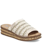 Dámské žabky na podpatku béžové Rieker 629X8-60