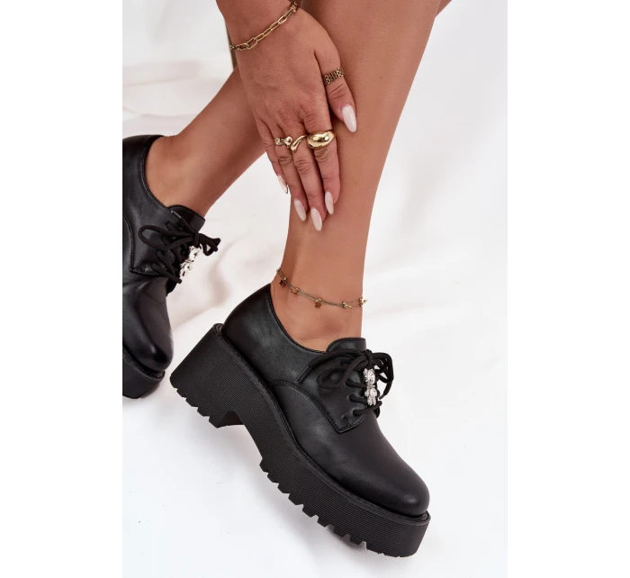 Dámské polobotky s přezkou ekokůže černé Laurea