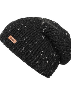 Pletená čepice DOKE - černá tweed
