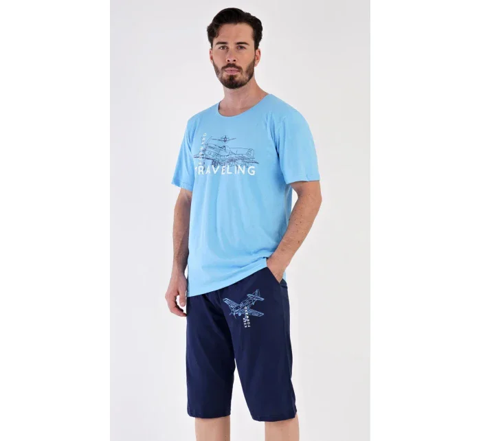 Pánské pyžamo bermudy Letadlo