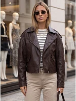 Kurtka damska ramoneska z brązowa model 22354093 - FashionStreet Kurtka damska ramoneska z brązowa model 22354093 - FashionStreet