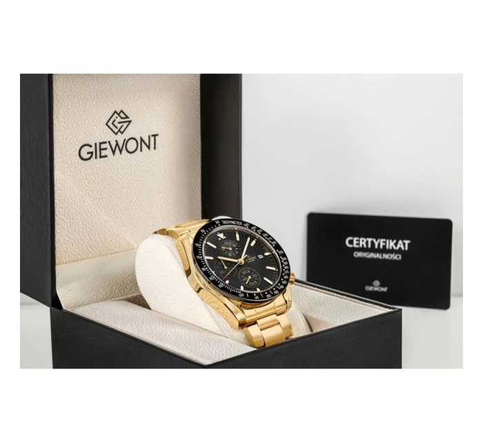Pánské hodinky Giewont Chronograph Sapphire Gold Black GW8720-B4
