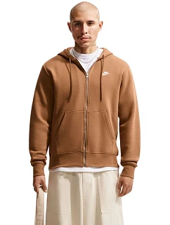 Pánská mikina Nike Club BB FZ Hoodie světle hnědá FN3861 270