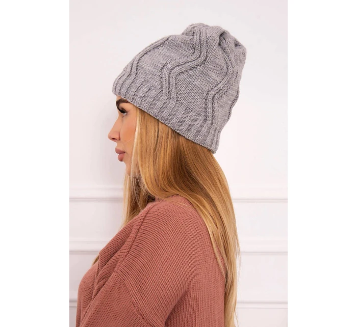 Fleecová čepice Sylwia K244 světle šedá