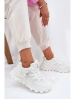 Dámské Sportovní Boty Sneakers Na Tlusté Podešvi Bílé Prononice Dámské Sportovní Boty Sneakers Na Tlusté Podešvi Bílé Prononice