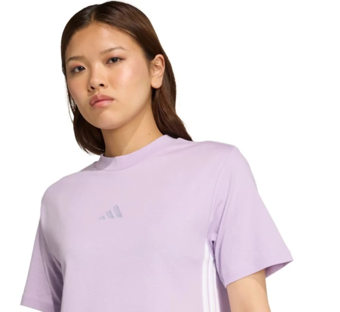Dámské bavlněné tričko Essentials 3Stripes světle fialové model 21396457 - ADIDAS Dámské bavlněné tričko Essentials 3Stripes světle fialové model 21396457 - ADIDAS