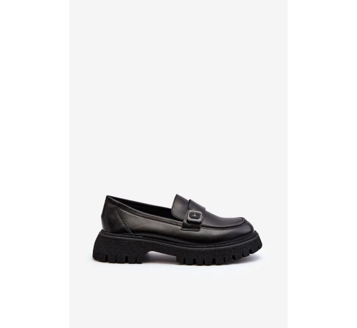 Dámské mokasíny s černým páskem model 21649209 - VINCEZA