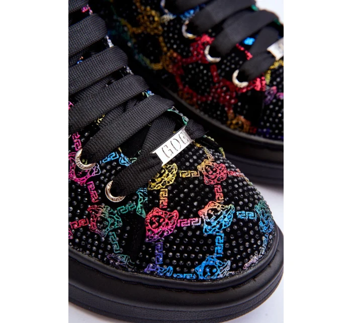 Sportovní boty na platformě Rhinestones GOE Black Sportovní boty na platformě Rhinestones GOE Black