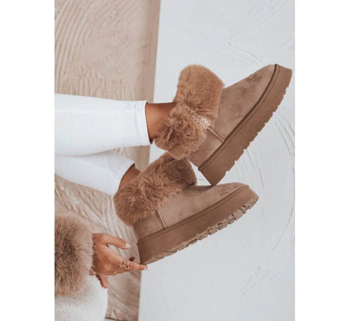 Dámské sněhule s kožešinou béžové Dstreet model 21992118 - FashionStreet