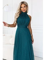 – dlouhé šaty s detailem a střihem – zelené model 22297218 - numoco basic – dlouhé šaty s detailem a střihem – zelené model 22297218 - numoco basic