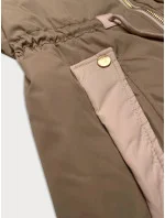 Tmavě béžová dámská bunda se stahováním v pase S'West (B8352-12)