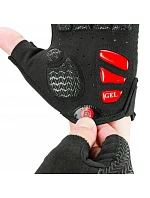Cyklistické rukavice Rockbros S169BR XL s gelovými polštářky - černo-červené