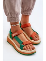 Dámské sandály na platformě a klíně Big Star NN274A053 zeleno-oranžové Dámské sandály na platformě a klíně Big Star NN274A053 zeleno-oranžové