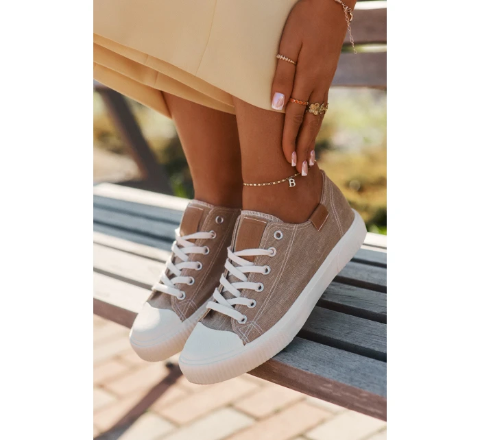 Dámské Textilní Tenisky Big Star RR274795 Béžové Dámské Textilní Tenisky Big Star RR274795 Béžové