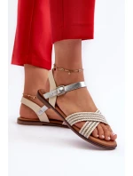 Dámské ploché sandály S.Barski béžová Dámské ploché sandály S.Barski béžová