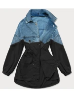 Světle modro-černá volná džínová bunda (B9791-5001) - Goodlooking Světle modro-černá volná džínová bunda (B9791-5001) - Goodlooking