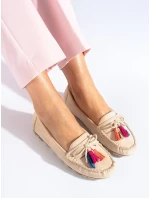 Trendy hnědé dámské  mokasíny bez podpatku