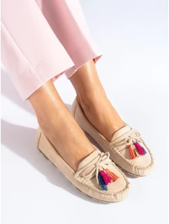 Trendy hnědé dámské  mokasíny bez podpatku