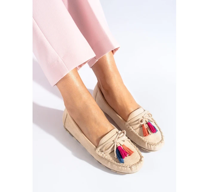 Trendy hnědé dámské  mokasíny bez podpatku