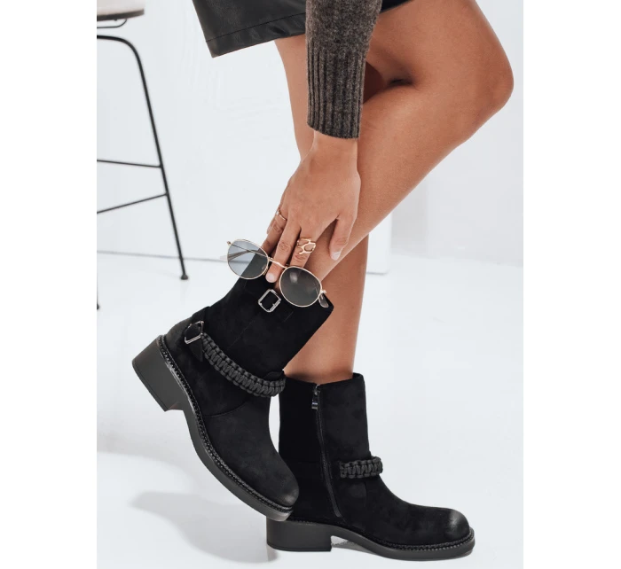 Dámské černé semišové boty FashionStreet ZY1032