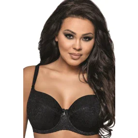 Dámská podprsenka 1741 Jacquard plus black - AVA Dámská podprsenka 1741 Jacquard plus black - AVA