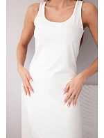 Dámské viskózové žebrované šaty na ramínkách ecru Dámské viskózové žebrované šaty na ramínkách ecru