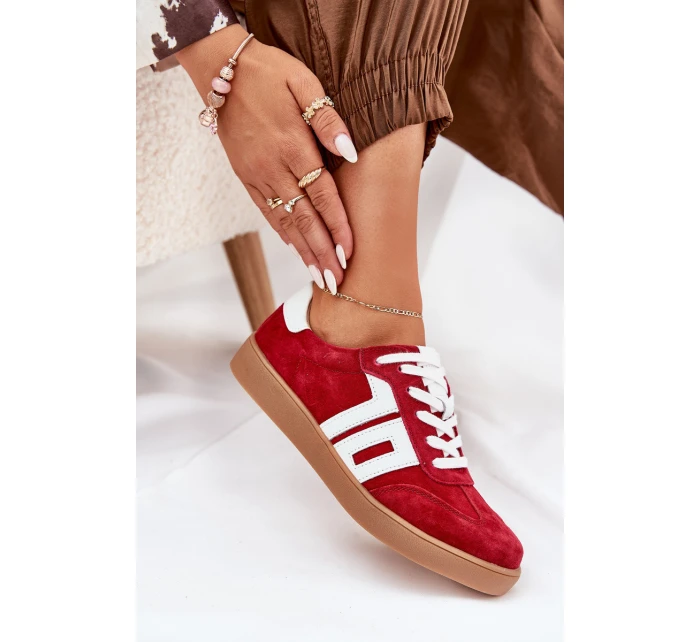 Sneakersy Sportovní Boty Semišové Červené model 21690652 - VINCEZA