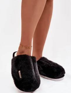 Kožešinové dámské pantofle černé Belinna